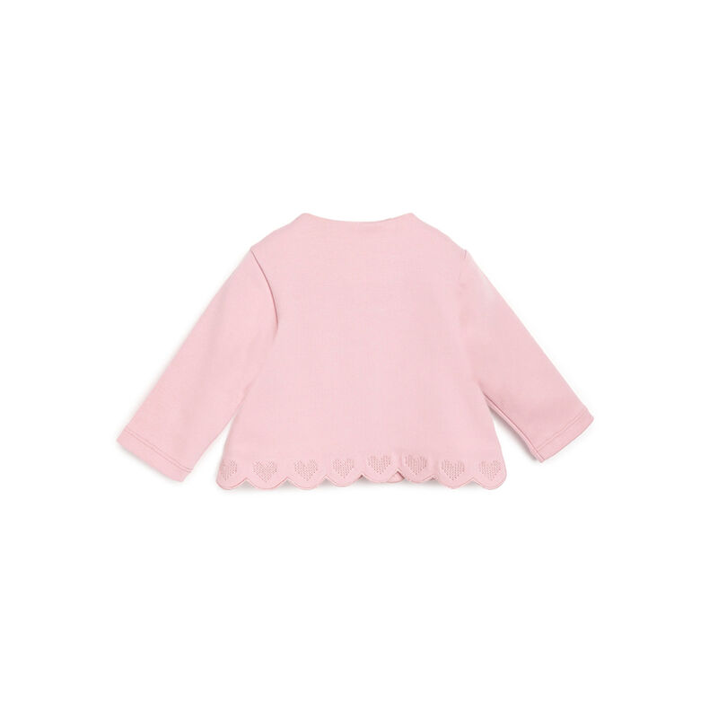 Girls Medium Pink Solid Cardigan image number null